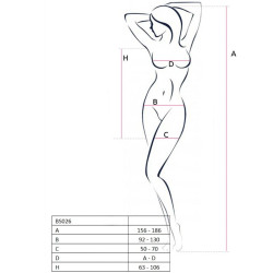 Passion - Femme Bs026 Bodystocking Blanc Style Robe Taille Unique